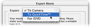 iMovie 2 export