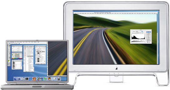 PowerBook G4 og 23" Cinema HD Display