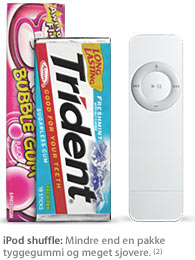iPod shuffle: Mindre end en pakke tyggegummi og meget sjovere.*