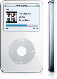 iPod forfra og fra siden