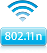 Trådløs med 802.11n WiFi.