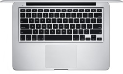 MacBook showing keyboard.