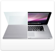 Illustration af materialer til MacBook Pro oven på en MacBook Pro