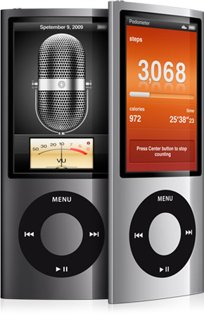 Memo- og skridttællerprogrammet på iPod nano