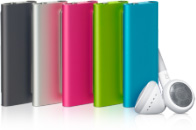 iPod shuffles farver og hovedtelefoner
