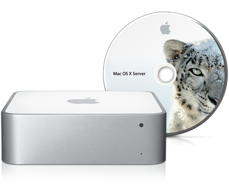 Mac mini med Snow Leopard Server.