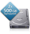 2 x 500 GB lagringsplads