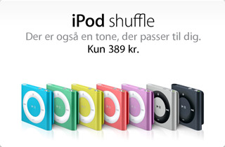 iPod shuffle. Der er også en tone, der passer til dig. Kun 389 kr.