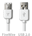 USB 2.0 and FireWire